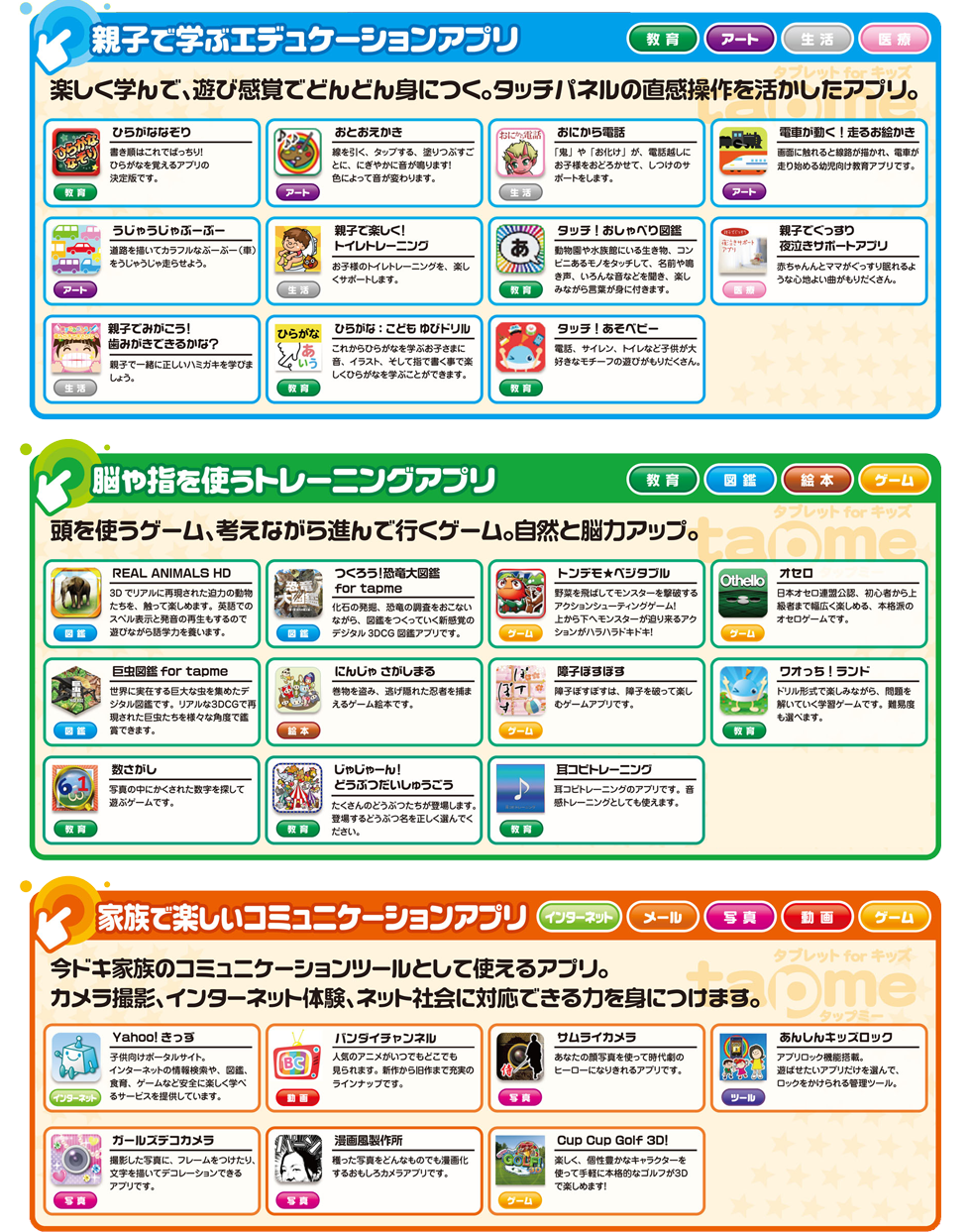 【画像】アプリラインナップ